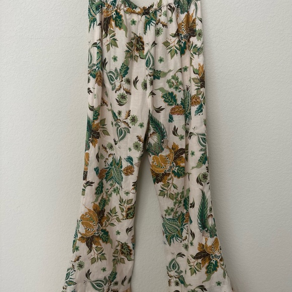 NWT ANTONIO MELANI x The Nat Note Larkin Paisley Feathered Cropped Linen Pants - Picture 12 of 14